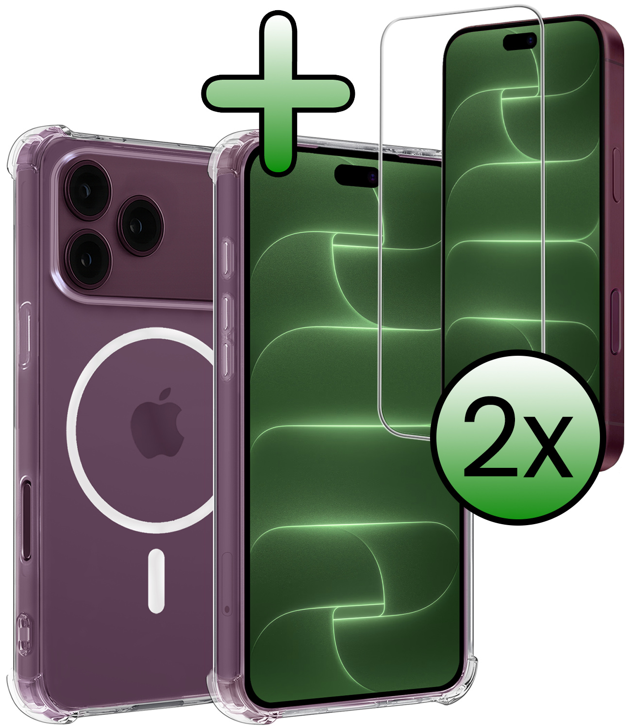 BASEY. BASEY. iPhone 18 Pro Max Magsafe Hoesje Transparant Met 2x Screenprotector