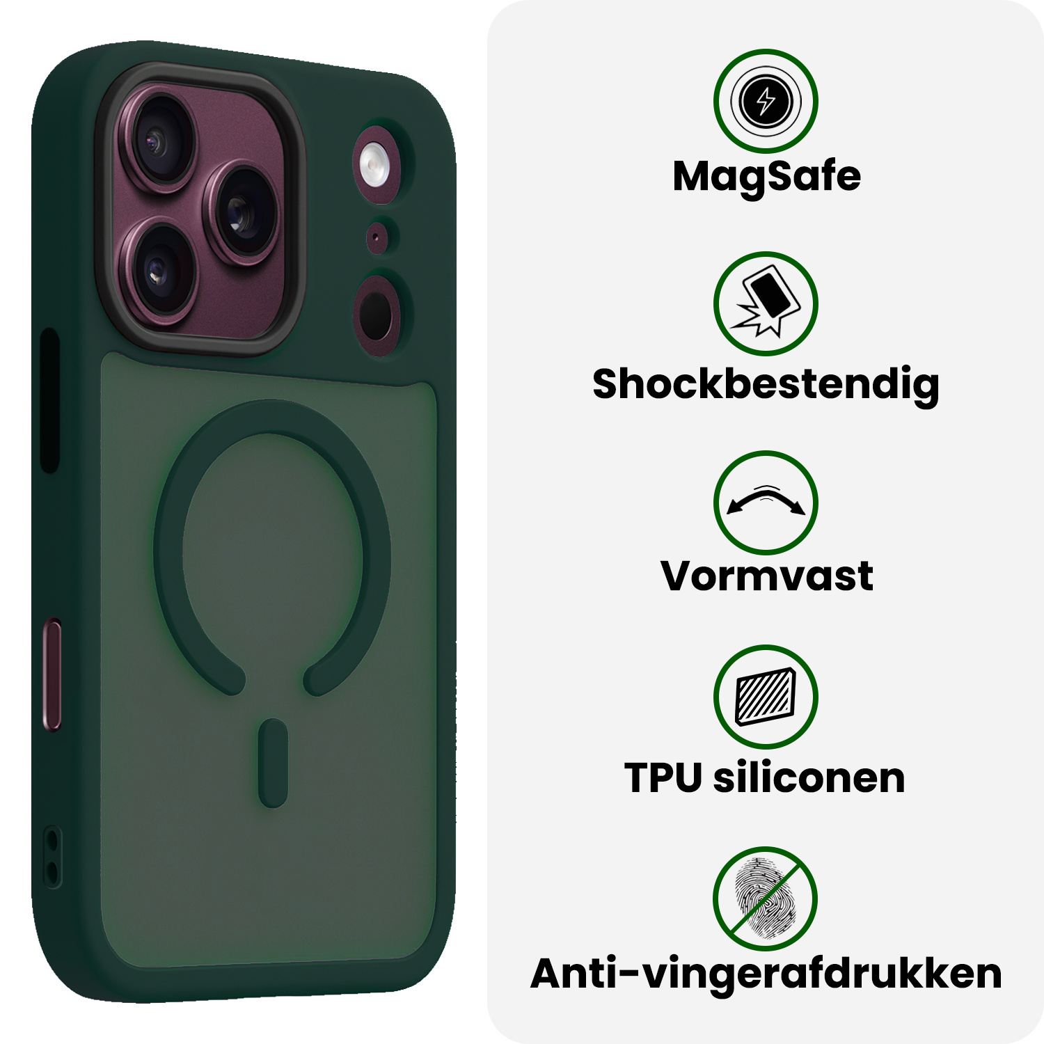 BASEY. BASEY. iPhone 18 Pro Max Magsafe Hoesje - Donkergroen