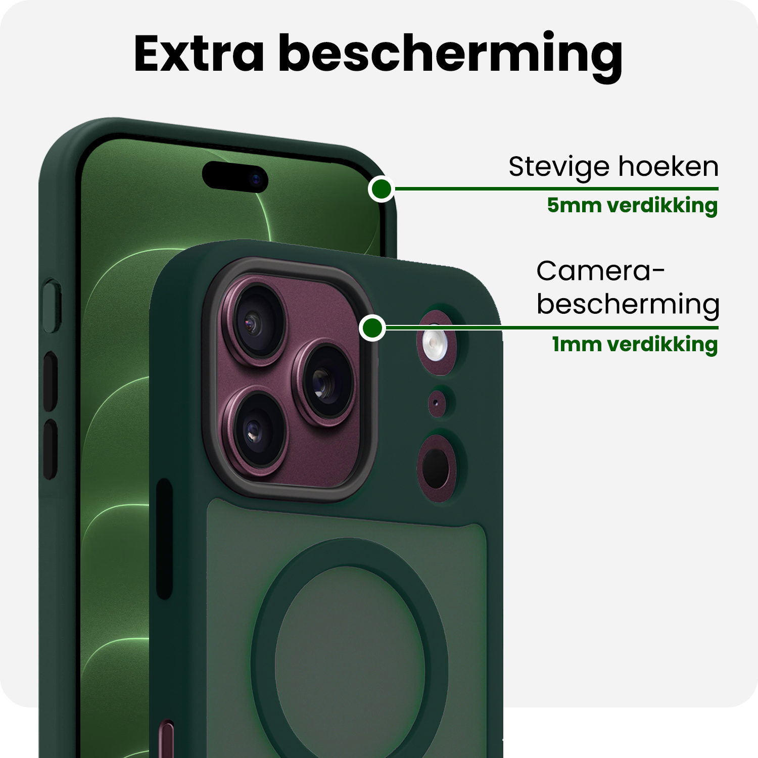 BASEY. BASEY. iPhone 18 Pro Max Magsafe Hoesje - Donkergroen