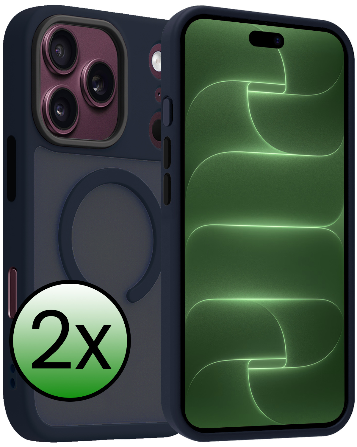 BASEY. BASEY. iPhone 18 Pro Max Magsafe Hoesje - Donkerblauw - 2 PACK