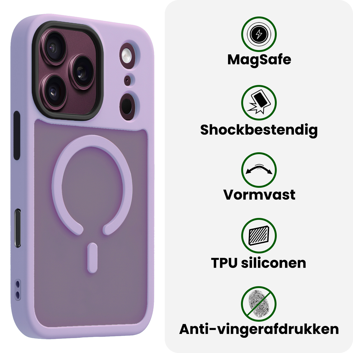 BASEY. BASEY. iPhone 18 Pro Max Magsafe Hoesje - Lila - 2 PACK