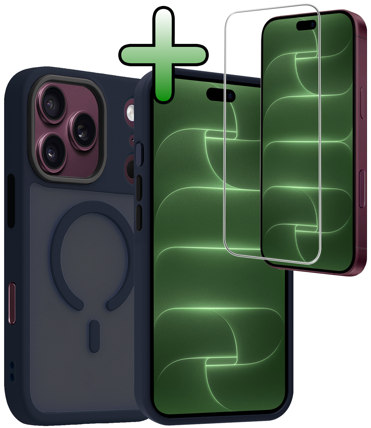 BASEY. BASEY. iPhone 18 Pro Max Magsafe Hoesje Donkerblauw Met Screenprotector