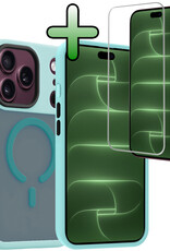 BASEY. BASEY. iPhone 18 Pro Max Magsafe Hoesje Lichtblauw Met Screenprotector
