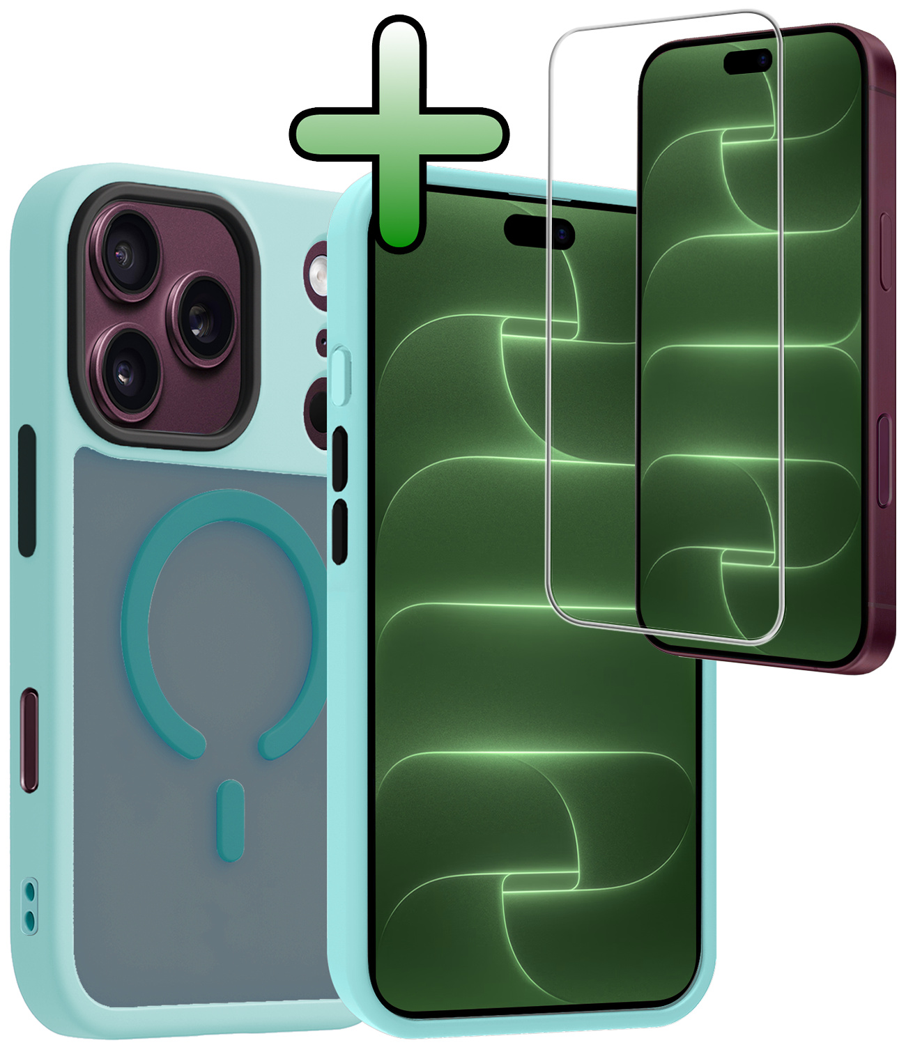 BASEY. BASEY. iPhone 18 Pro Max Magsafe Hoesje Lichtblauw Met Screenprotector