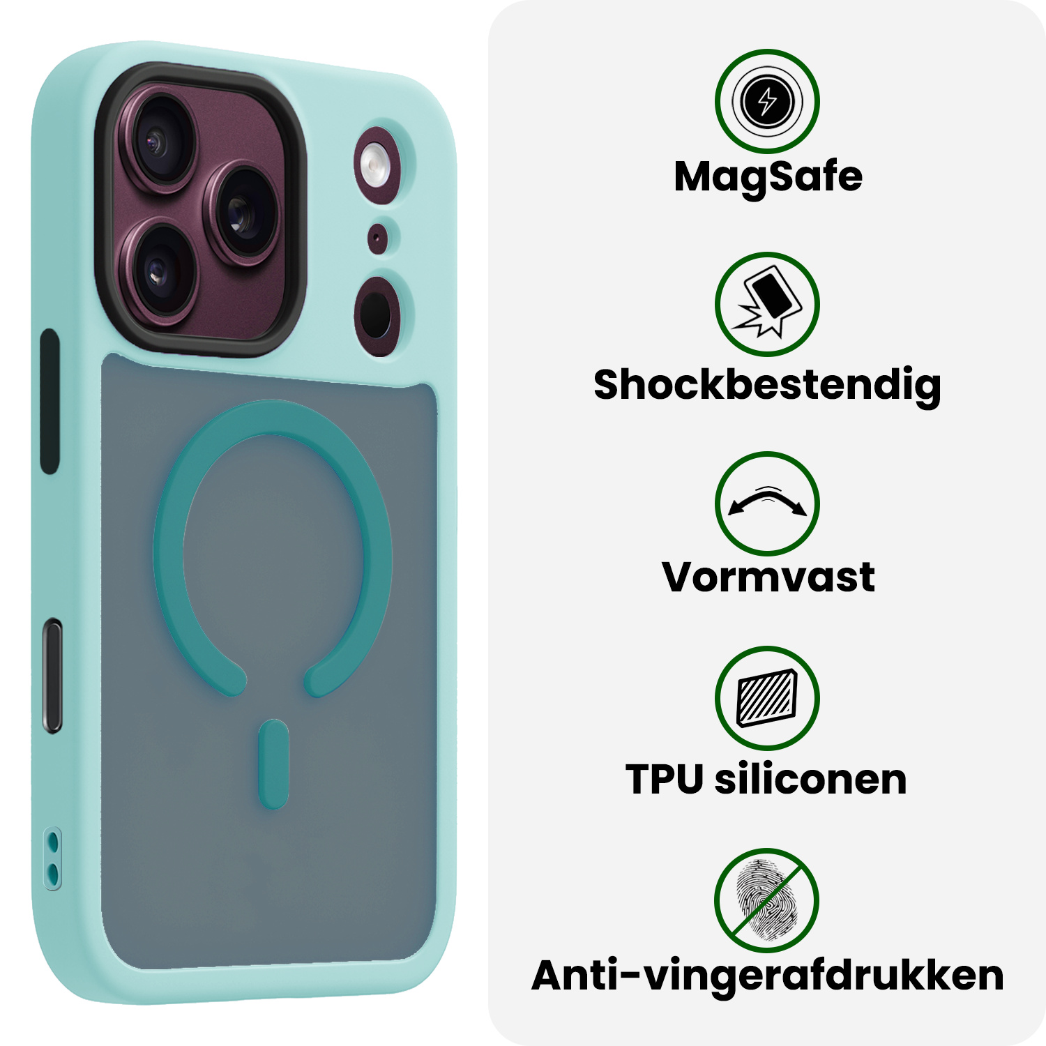 BASEY. BASEY. iPhone 18 Pro Max Magsafe Hoesje Lichtblauw Met Screenprotector
