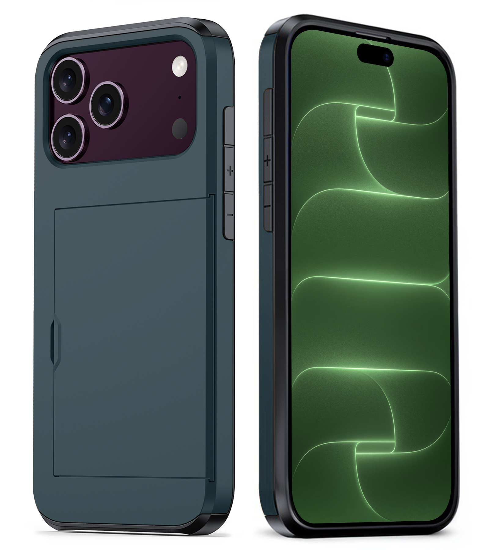 BASEY. BASEY. iPhone 18 Pro Hoesje Pashouder Hard - Donker Blauw