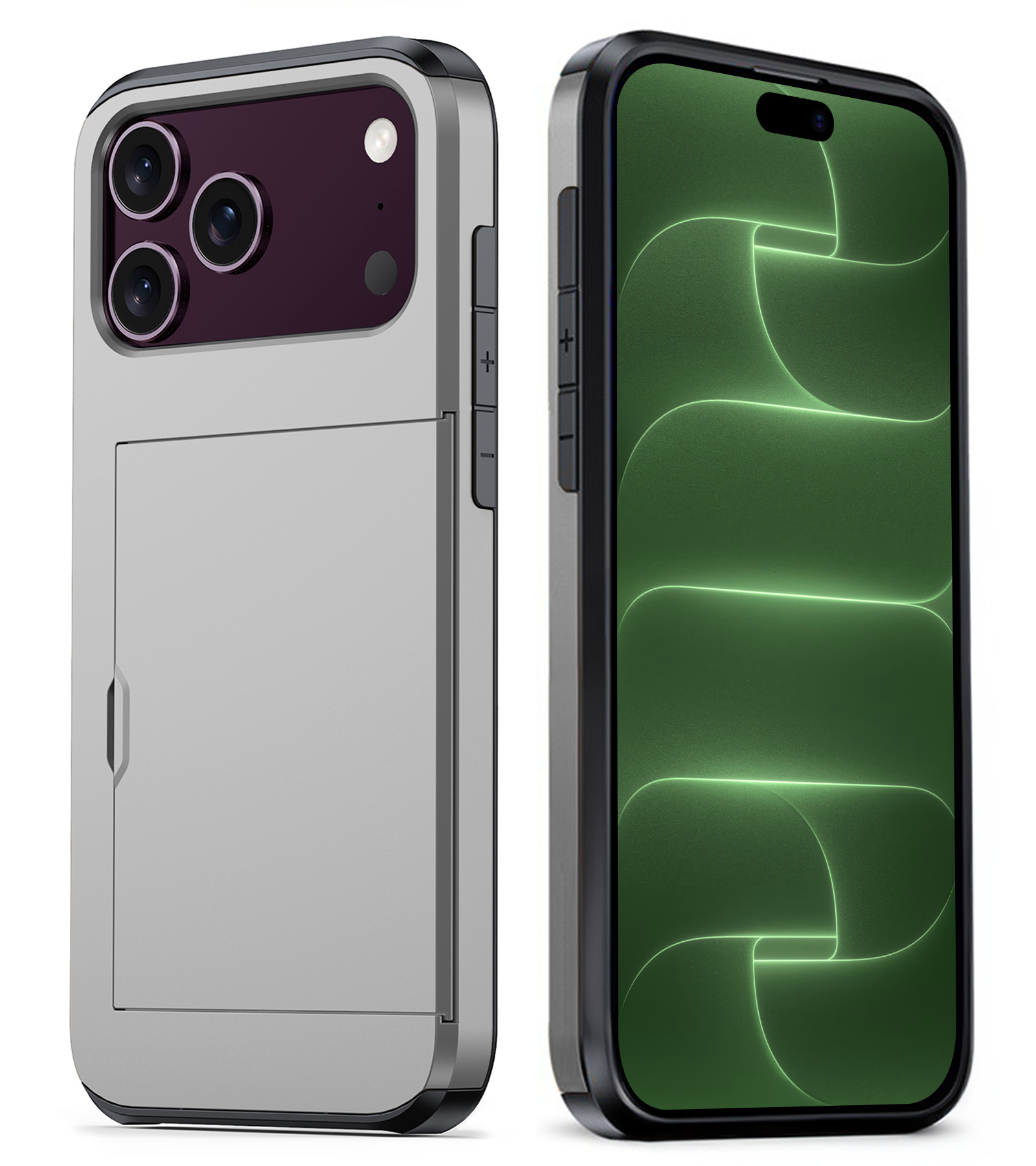 BASEY. BASEY. iPhone 18 Pro Hoesje Pashouder Hard - Grijs