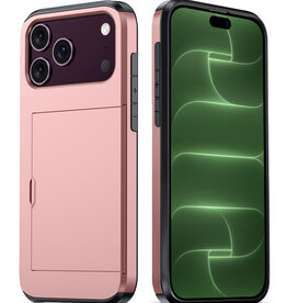 BASEY. BASEY. iPhone 18 Pro Hoesje Pashouder Hard - Rose Goud