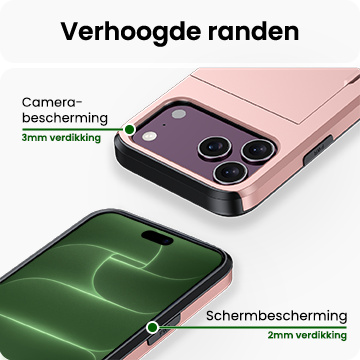 BASEY. BASEY. iPhone 18 Pro Hoesje Pashouder Hard - Rose Goud
