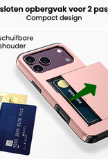 BASEY. BASEY. iPhone 18 Pro Hoesje Pashouder Hard - Rose Goud