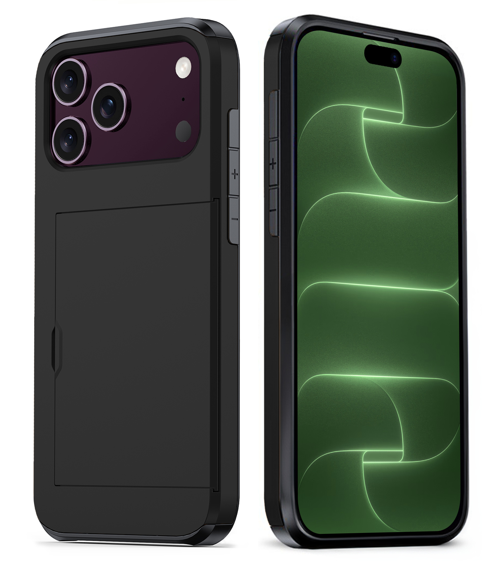 BASEY. BASEY. iPhone 18 Pro Hoesje Pashouder Hard - Zwart