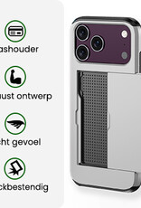 BASEY. BASEY. iPhone 18 Pro Hoesje Pashouder Hard Met Screenprotector - Grijs