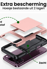 BASEY. BASEY. iPhone 18 Pro Hoesje Pashouder Hard Met Screenprotector - Rose Goud