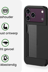 BASEY. BASEY. iPhone 18 Pro Hoesje Pashouder Hard Met Screenprotector - Zwart