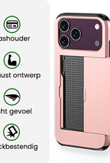 BASEY. BASEY. iPhone 18 Pro Hoesje Pashouder Hard Met 2x Screenprotector - Rose Goud