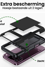 BASEY. BASEY. iPhone 18 Pro Hoesje Pashouder Hard Met 2x Screenprotector - Zwart