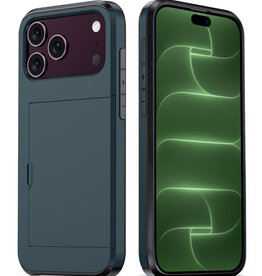 BASEY. BASEY. iPhone 18 Pro Max Hoesje Pashouder Hard - Donker Blauw
