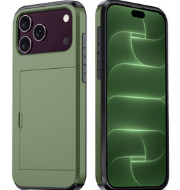 BASEY. BASEY. iPhone 18 Pro Max Hoesje Pashouder Hard - Donker Groen