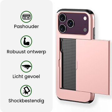BASEY. BASEY. iPhone 18 Pro Max Hoesje Pashouder Hard - Rose Goud