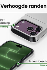 BASEY. BASEY. iPhone 18 Pro Max Hoesje Pashouder Hard Met Screenprotector - Grijs
