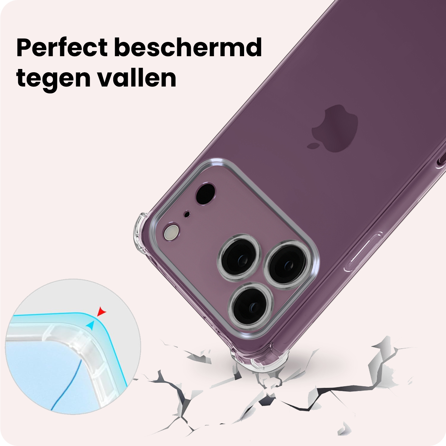 NoXx NoXx iPhone 18 Pro Max Hoesje Shockproof - Transparant - 2 PACK