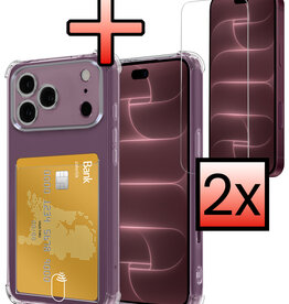 NoXx NoXx iPhone 18 Pro Hoesje Pashouder Met 2x Screenprotector