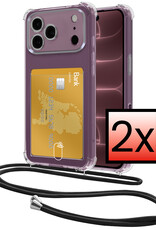 NoXx NoXx iPhone 18 Pro Hoesje Pashouder met Koord - 2 PACK