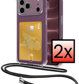 NoXx NoXx iPhone 18 Pro Hoesje Pashouder met Koord - 2 PACK