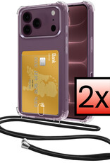 NoXx NoXx iPhone 18 Pro Max Hoesje Pashouder met Koord - 2 PACK