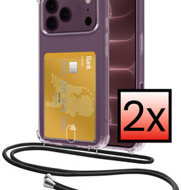 NoXx NoXx iPhone 18 Pro Max Hoesje Pashouder met Koord - 2 PACK