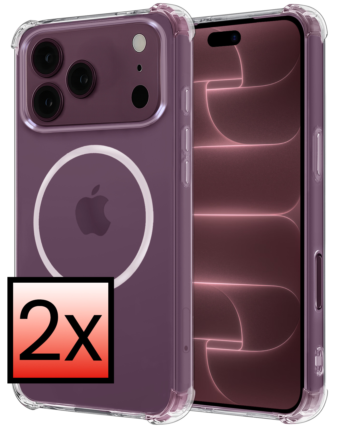 NoXx NoXx iPhone 18 Pro Magsafe Hoesje - Transparant - 2 PACK