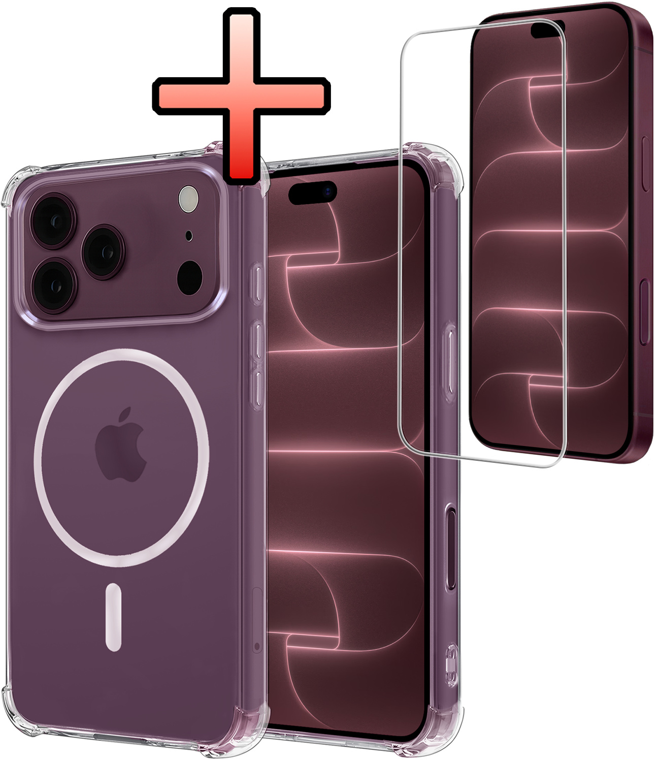 NoXx NoXx iPhone 18 Pro Magsafe Hoesje Transparant Met Screenprotector