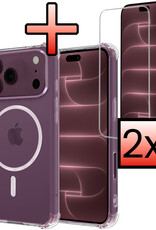 NoXx NoXx iPhone 18 Pro Magsafe Hoesje Transparant Met 2x Screenprotector