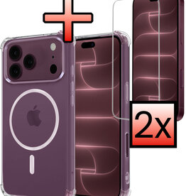 NoXx NoXx iPhone 18 Pro Max Magsafe Hoesje Transparant Met 2x Screenprotector