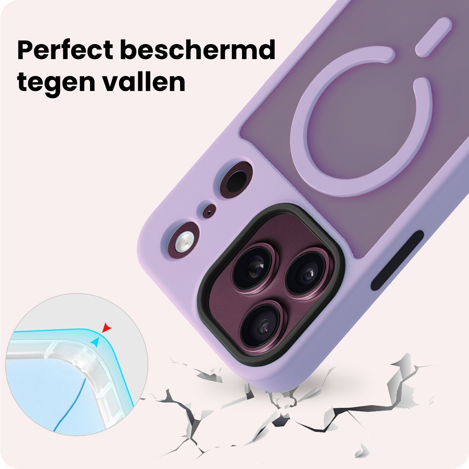 NoXx NoXx iPhone 18 Pro Magsafe Hoesje - Lila