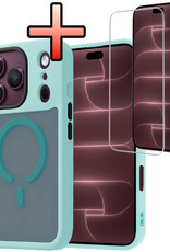 NoXx NoXx iPhone 18 Pro Magsafe Hoesje Lichtblauw Met Screenprotector