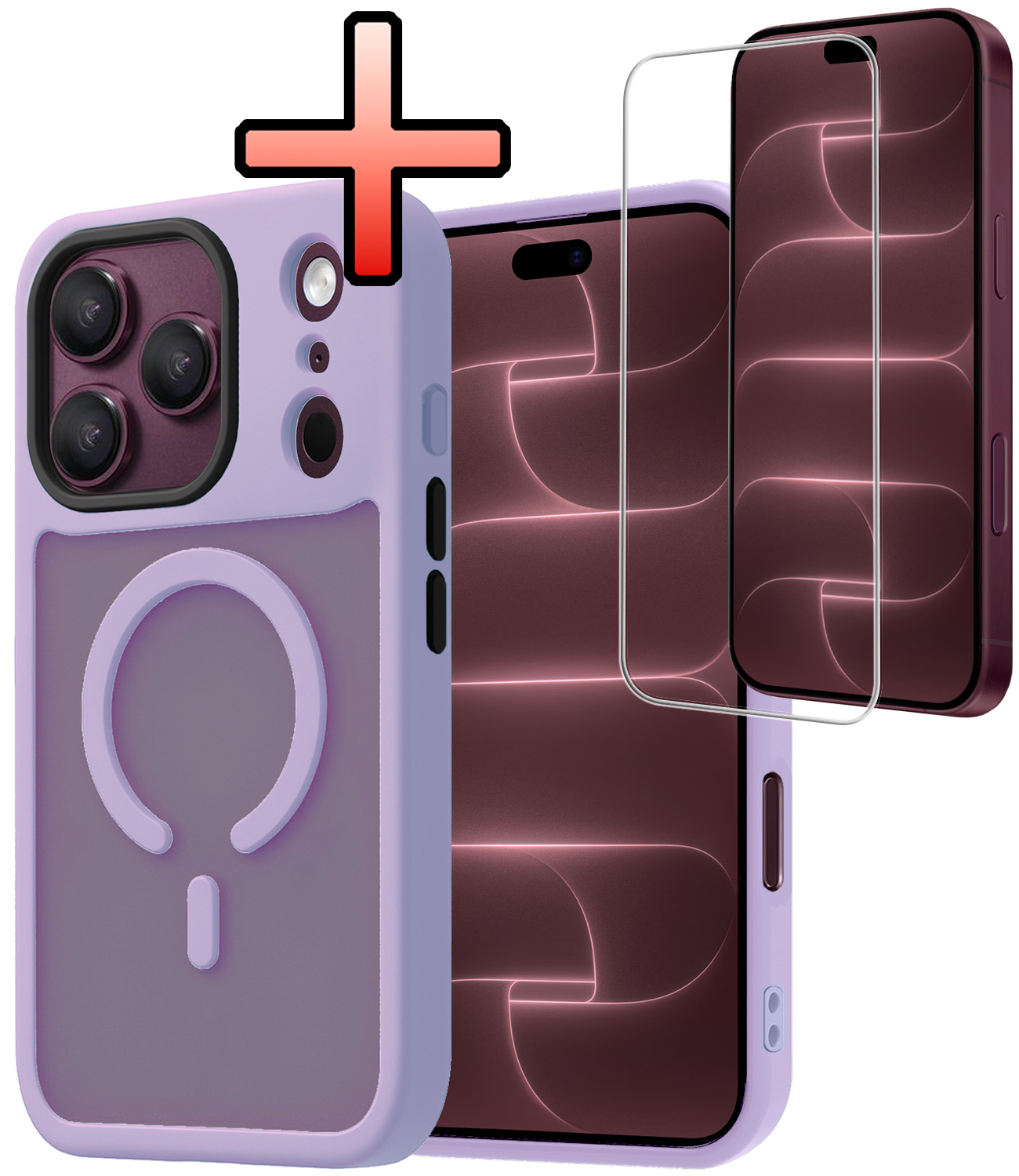 NoXx NoXx iPhone 18 Pro Magsafe Hoesje Lila Met Screenprotector