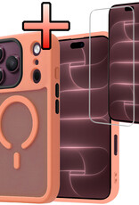 NoXx NoXx iPhone 18 Pro Magsafe Hoesje Perzik Met Screenprotector