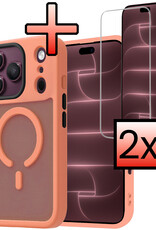 NoXx NoXx iPhone 18 Pro Magsafe Hoesje Perzik Met 2x Screenprotector