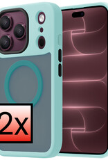 NoXx NoXx iPhone 18 Pro Max Magsafe Hoesje - Lichtblauw - 2 PACK