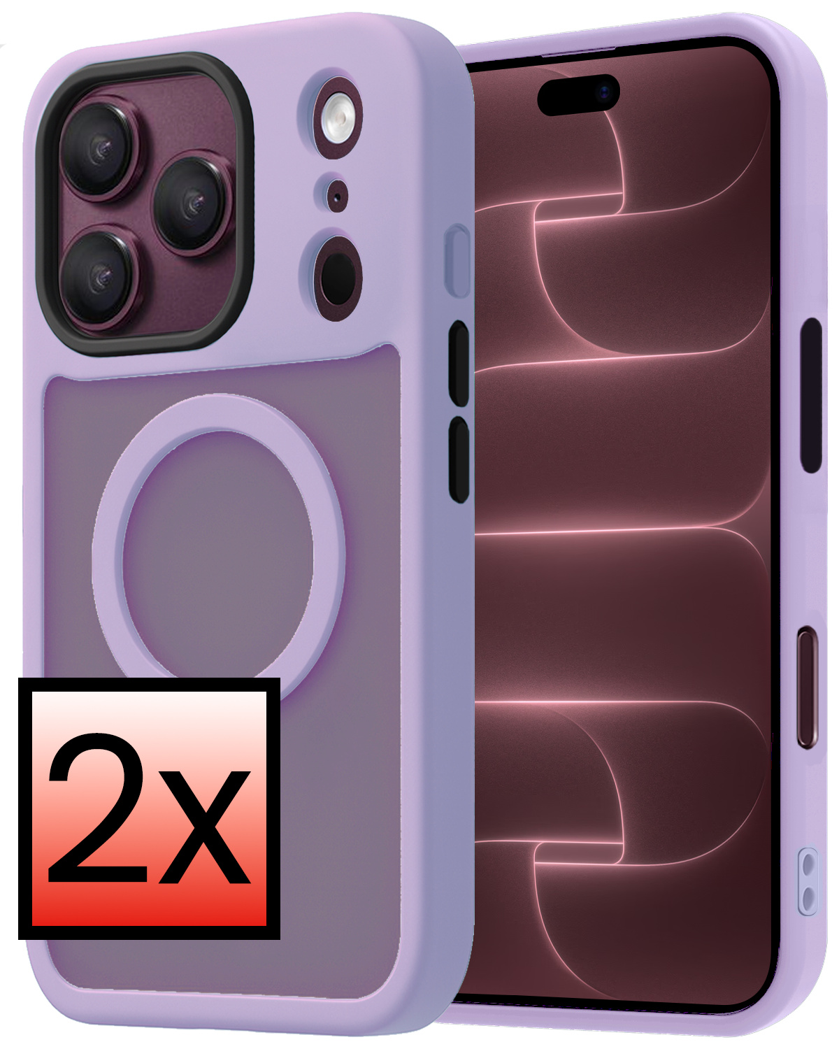 NoXx NoXx iPhone 18 Pro Max Magsafe Hoesje - Lila - 2 PACK