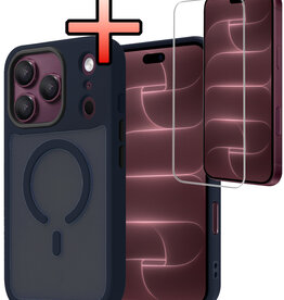 NoXx NoXx iPhone 18 Pro Max Magsafe Hoesje Donkerblauw Met Screenprotector