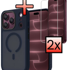NoXx NoXx iPhone 18 Pro Max Magsafe Hoesje Donkerblauw Met 2x Screenprotector