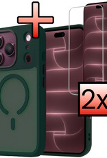 NoXx NoXx iPhone 18 Pro Max Magsafe Hoesje Donkergroen Met 2x Screenprotector