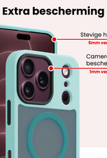 NoXx NoXx iPhone 18 Pro Max Magsafe Hoesje Lichtblauw Met 2x Screenprotector