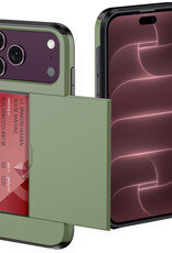 NoXx NoXx iPhone 18 Pro Hoesje Pashouder Hard - Donker Groen