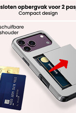 NoXx NoXx iPhone 18 Pro Hoesje Pashouder Hard - Grijs