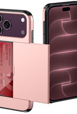 NoXx NoXx iPhone 18 Pro Hoesje Pashouder Hard - Rose Goud