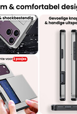 NoXx NoXx iPhone 18 Pro Hoesje Pashouder Hard Met Screenprotector - Grijs