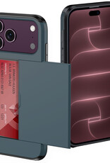 NoXx NoXx iPhone 18 Pro Max Hoesje Pashouder Hard - Donker Blauw